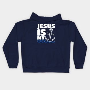 Jesus Is My Anchor - Fishing Christian Religious Bible Kids Hoodie